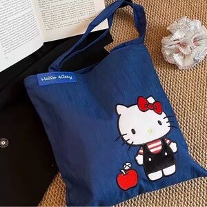 Hello Kitty Navy Blue Tote with Red Bow Accent